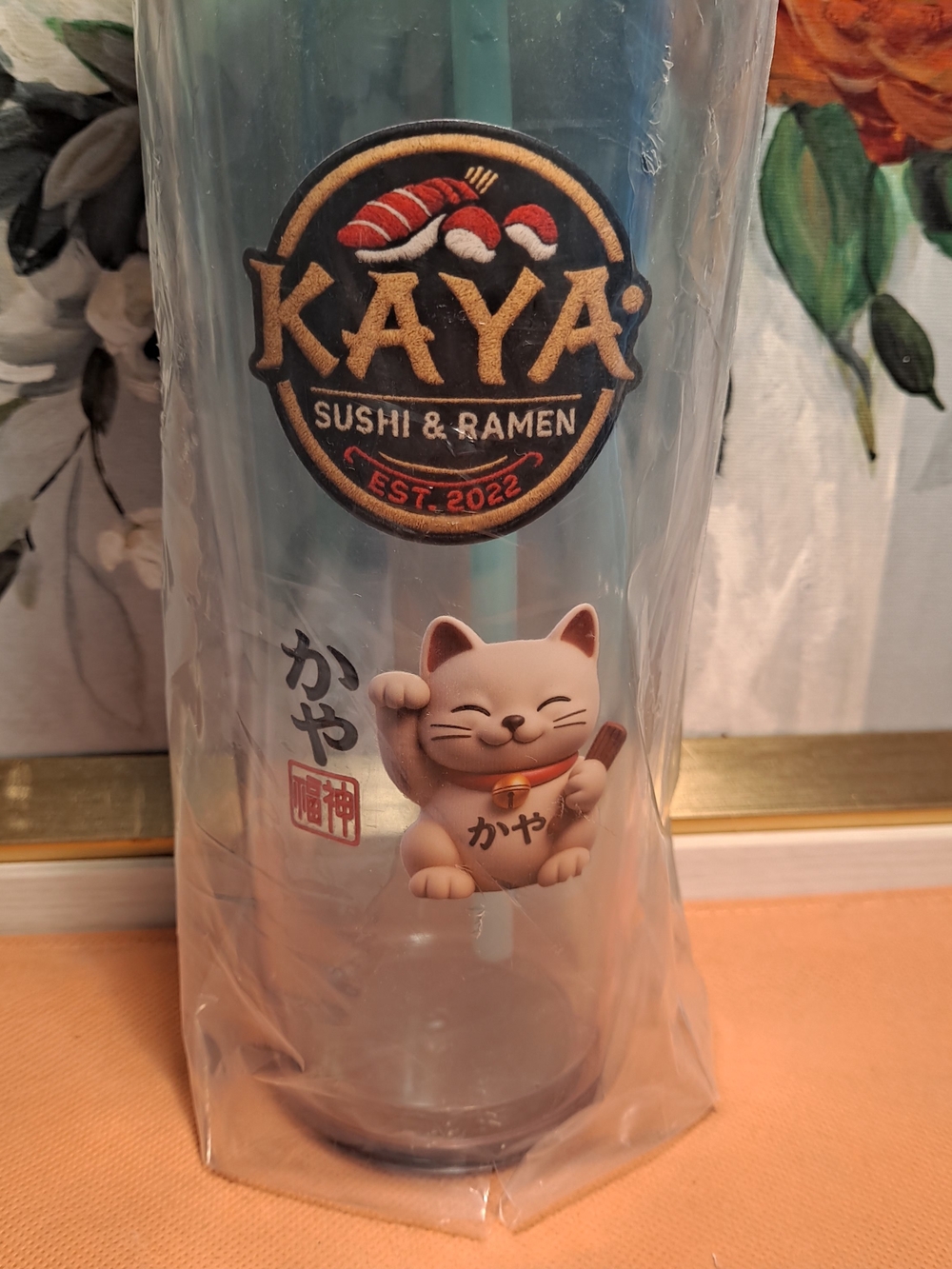 Kaya Sushi & Ramen Bar Roswell GA Lucky Cat Travel Tumbler Artistic Graphic